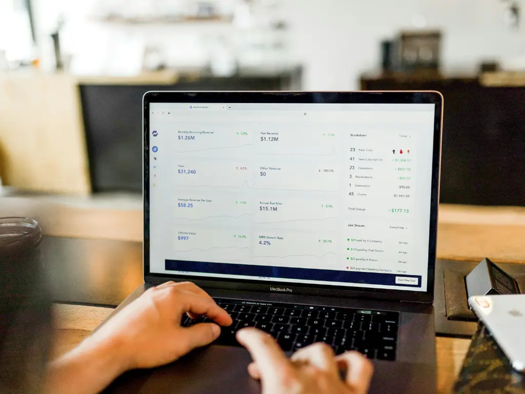 a computer display for automated bookkeeping